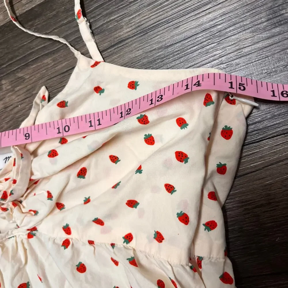 Madewell Strawberry Tie Front Cami Keyhole Top  Cotton Summer Sz 2 Cottagecore - Picture 8 of 12